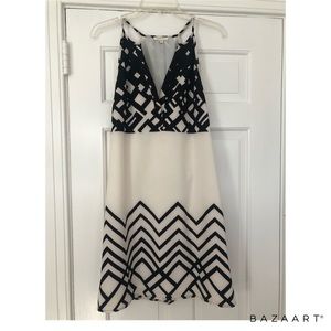 Navy Blue and White Sleeveless Dress Size Small